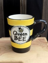 Burton &amp; Burton Lovin&#39; Life Queen Bee Yellow &amp; Black Ceramic Mug - £15.61 GBP