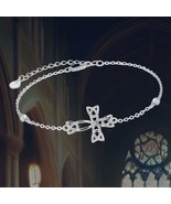 Celtic Knot Cross Bracelet Bracelet Sterling Silver Bracelet Cross Irish... - $1,850.83 MXN