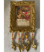 Vintage (c. 1988) Framed PMS Prayer Pin Brooch with Drop Dangle Accents - £15.47 GBP