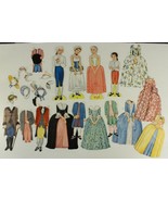 Vintage Paper Doll Lot Queen Holder COLONIAL George Sally James Martha &amp;... - £9.68 GBP