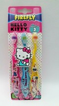 Hello Kitty Child Soft. A Pack Of 3 Toothbrush Set Firefly Brand New Sealed Pack - £6.86 GBP