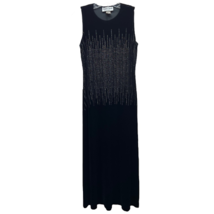 Ronni Nicole Womens Gown Dress Black Stretch Midi Sleeveless Sequin Petites 6P - £22.38 GBP