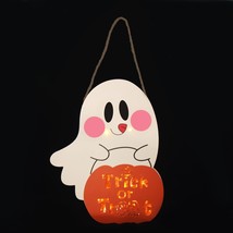 Halloween Hanging Trick or Treat Door Hanger Decor with LED Light for Halloween  - £18.55 GBP