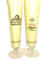 2 Haake Beck Bremen Keller Bier &amp; Krausen Pils German Beer Glasses - £11.92 GBP