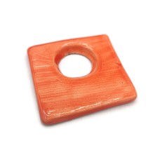 Large Square Pendant For Jewelry Making, Statement Clay Charms, Handmade Ceramic - £14.80 GBP