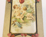 VALENTINE&#39;S DAY Germany Made CHERUBS ART Embossed 1913 Antique HOLIDAY P... - £13.58 GBP