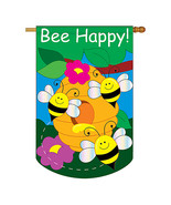 Bee Happy - Applique Decorative House Flag - H104062-P2 - £32.74 GBP