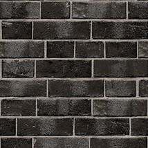 Tempaper Ebony Brick Removable Peel And Stick Wallpaper, 20.5, Made In The Usa - £31.31 GBP