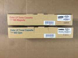 Lot of 2 Genuine Ricoh Savin Lanier Type 165 Cyan &amp;Magenta LP222cn Same ... - $143.55
