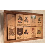 Vintage WOODEN BOX Containing 18  WOODEN NURSERY BLOCKS; Weighs 5 lbs; S... - $376.01 MXN