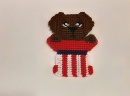 Chocolate Dog, Patriotic Hat, Magnet, Fridge, Needlecraft, Handmade, Dec... - $6.00