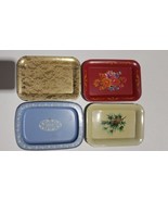 4 Vintage Mini Metal Tip Trays 6.75&quot; x 4.75” Floral, Pine Cone, Grapes - $6.85