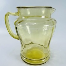 Anchor Hocking Optic Yellow Depression Glass Pillar Pitcher Ice Water VT... - $39.15