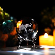 ZEERSHEE 60mm 3D Glass Laser Engraved Mother Son 2.3&quot;D x 2.3&quot;W x 2.3&quot;H - $19.56