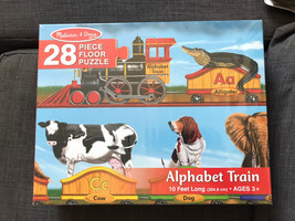 Melissa &amp; Doug Alphabet Train Jumbo Jigsaw Floor Puzzle Letters and Anim... - £11.84 GBP