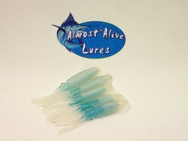 Almost Alive Lures Full Body Squid 5 Pack Blue/Clear for Daisy Chains or Lures - £11.98 GBP