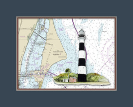 Cape Canaveral, FL Lighthouse and Nautical Chart High Quality Canvas Print - $14.99+