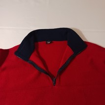 Mens 1/4 Zip Long Sleeve Pullover Red Sweatshirt Fleece Jacket Sz XL Made In USA image 6