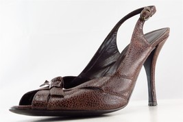 Aldo Slingback Sandals Brown Leather Women Shoes Size 39 Medium - £15.50 GBP