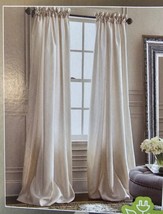 JcPenny Royal Velvet 50&quot; x 84&quot; Ivory Beige Curtain Panel lined back tab  - £26.02 GBP