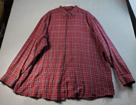 Wrangler Shirt Mens Tall 3XT Red Plaid Flannel Long Sleeve Collared Button Down - $12.26