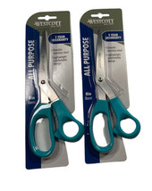 Westcott All Purpose Blue Scissors 8&quot; Bent Lot Of 2 - £11.79 GBP