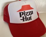 Vintage Pizza Hut Hat Pizza Trucker Hat adjustable Summer Red Cap Party Hat - $17.56