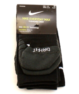 Nike Everyday Max Black Cushioned Crew Socks 3 in Package Men&#39;s 6-8 - £31.13 GBP