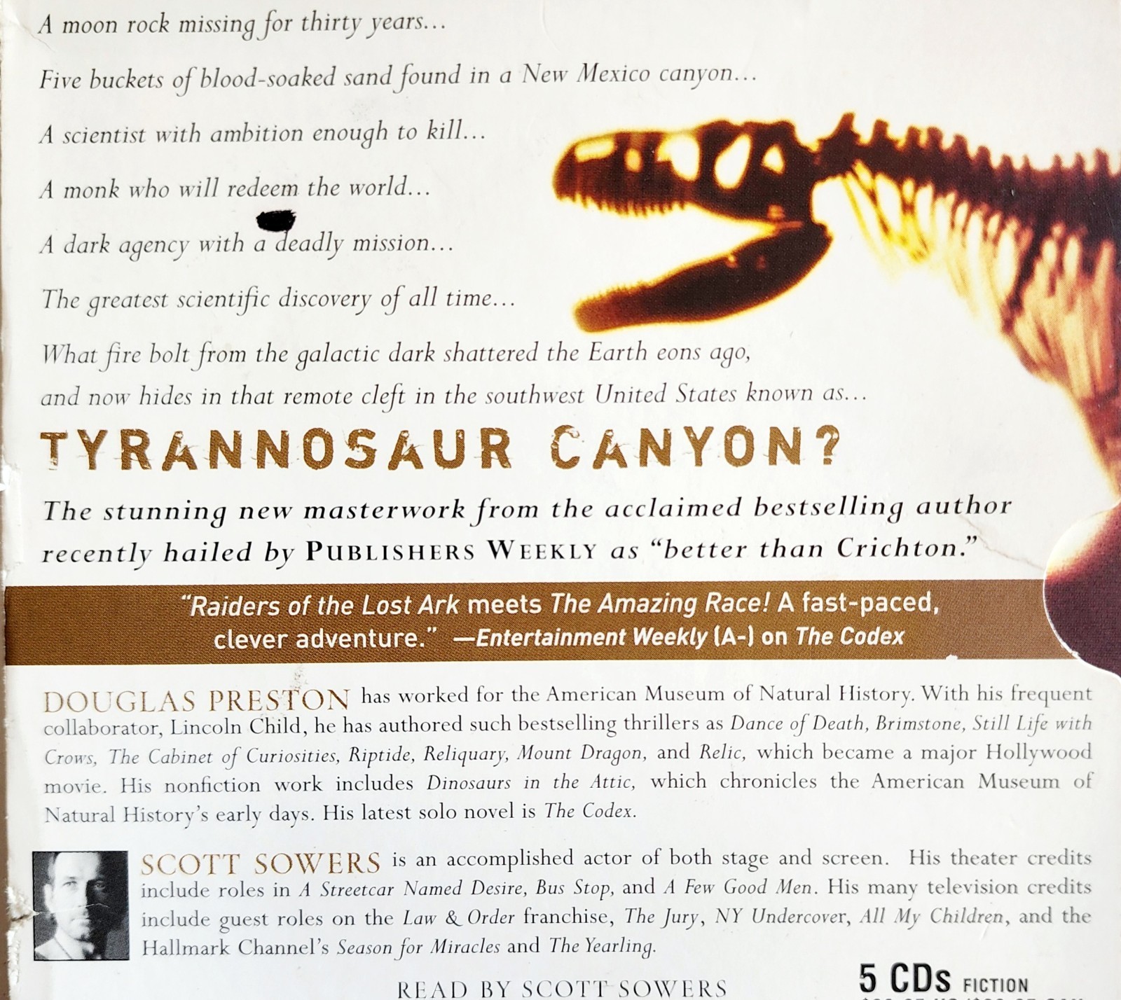 2005 Tyrannosaur Canyon Douglas Preston Audio Book On CD 5 Discs Sci-Fi C93 Item image 2