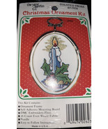 New Berlin Counted Cross Stitch Ornament Kit Christmas Candle &amp; Holly #2... - $5.82