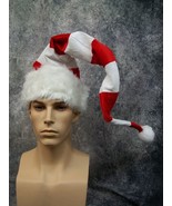 Fun Long Red White Striped Bendable Santa Hat Candy Cane Christmas Elf M... - €11,74 EUR