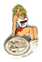 Hooters Restaurant 20th Anniversary Girl Long Beach Lapel Badge Pin - £11.41 GBP