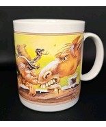 Vintage 90s Leanin Tree Coffee Mug Art by Nate Owens I Only Get Mean 12oz - $33.48 CAD