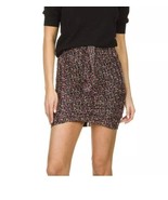 Ba&amp;sh Women&#39;s Black Silk Blend Paisley Ruched Tie Waist Mini Skirt sz 0 - $78.53 CAD