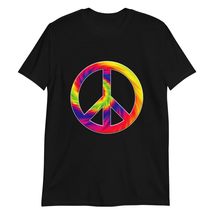 Peace Sign Tie Dye T-Shirt | Awareness T-Shirt Black - £15.60 GBP+