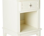 White Nightstand With Drawer, Pull-Out Tray, And Recessed Storage In Art... - $115.96