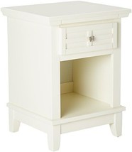 White Nightstand With Drawer, Pull-Out Tray, And Recessed Storage In Arts And - £90.66 GBP
