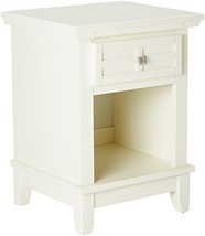 White Nightstand With Drawer, Pull-Out Tray, And Recessed Storage In Arts And - £45.56 GBP