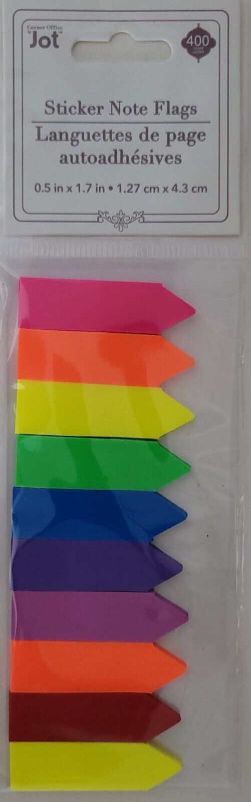 400 Sticker Note Flags Neon Colors, 8 Colors w 40-80 Flags each Color/Fl... - $3.46