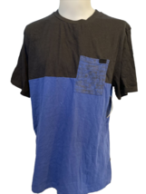 Marc Eckō Color Block Men's Crew Neck Tee Shirt Royal Blue/Black XL NWT - $12.34