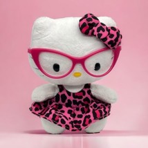 TY Hello Kitty Sanrio 6&quot; Plush 2013 Fashionista Pink Glasses Leopard Pri... - $8.48