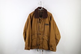Vtg 90s Streetwear Mens Medium Quilted Fleece Collar Hook Button Jacket ... - £63.04 GBP