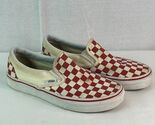 VANS Classic Slip On Womens Size 7.5 / Men's 6 Checkered Red Canvas Shoes - $19.80