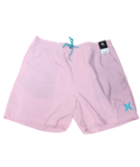 NEW Hurley XL One Only Volley Shorts swim trunk pink elastic waist draws... - $39.82 CAD