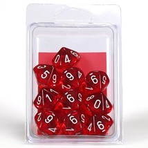 Chessex Manufacturing d10 Clamshell Translucent Red with White (10) - £15.20 GBP