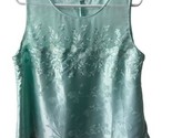 Inner Most  Top Womens Size XL  Green Polyester Embroidered Sleeveless  - £9.77 GBP
