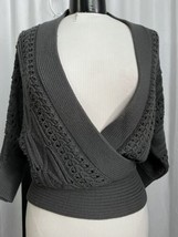 Club Monaco Women&#39;s Sweater Gray Faux Wrap Size XS - $29.70