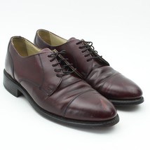 BOSTONIAN Impression Mens Burgundy Leather Lace Up Cap Toe Dress Shoes Sz 8 USA - £19.88 GBP