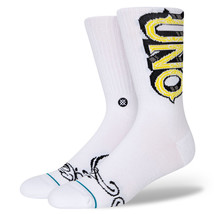 Stance Uno X Mr. Cartoon Crew Socks White Tattoo Limited Edition A556A22... - $8.15