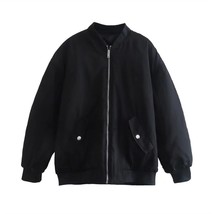 2022 New Autumn Women Bomber Jacket Vintage O-Neck Long Sleeves Zipper J... - £143.44 GBP